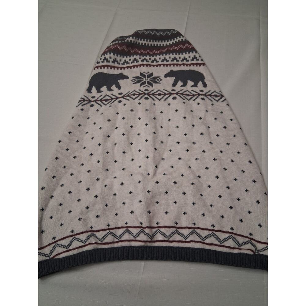 Lands' End Dog Family Holiday Sweater, Cream, Size XL Dog Sweater Bears